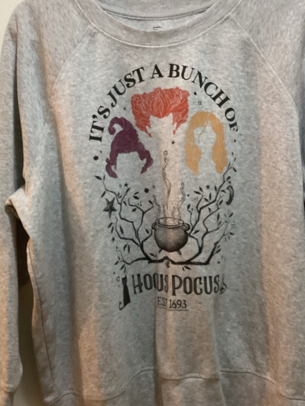 Disney Gray 'It's Just a Bunch of Hocus Pocus' Crewneck Sweatshirt